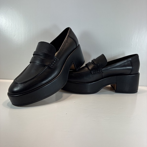 Dolce Vita Shoes - Women's 7.5 Shoes Dolce Vita Black Leather Yanni Platform Penny Loafers Mint